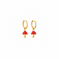 Enoki Mushroom Hoop Earrings