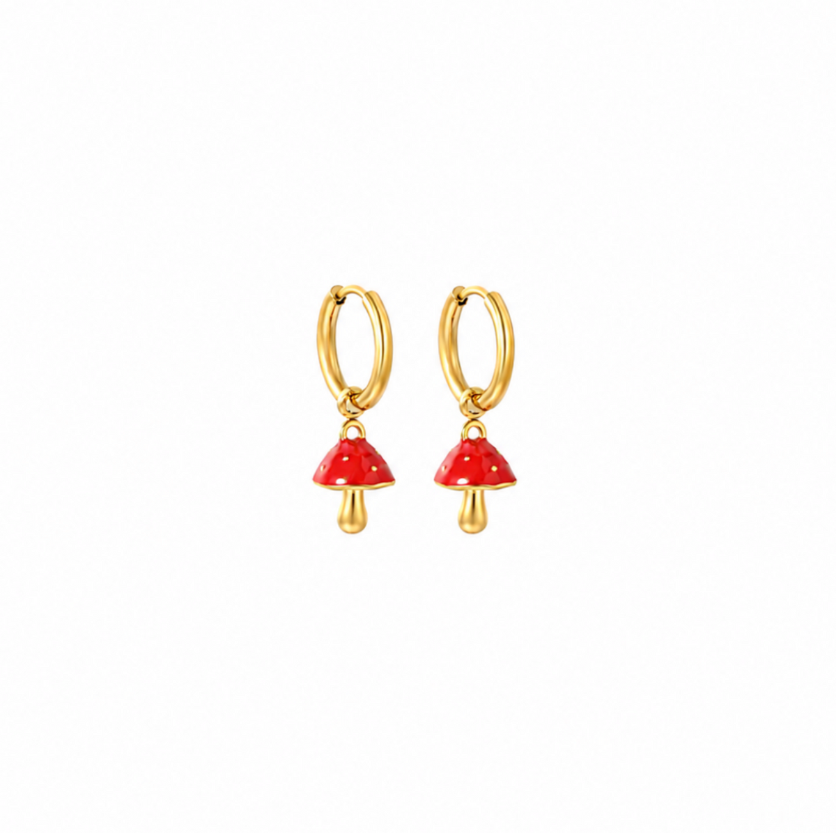 Enoki Mushroom Hoop Earrings
