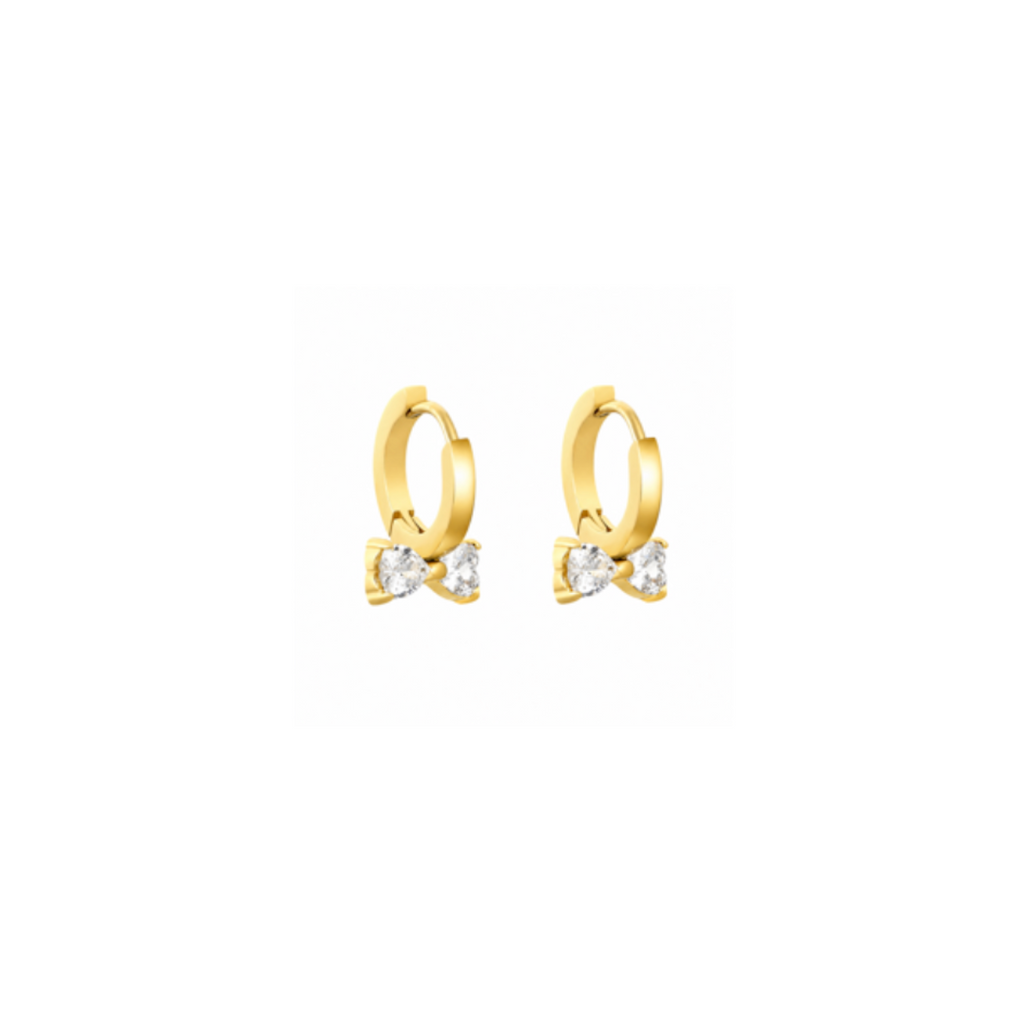 Mary Zircon Bow Hoop Earrings
