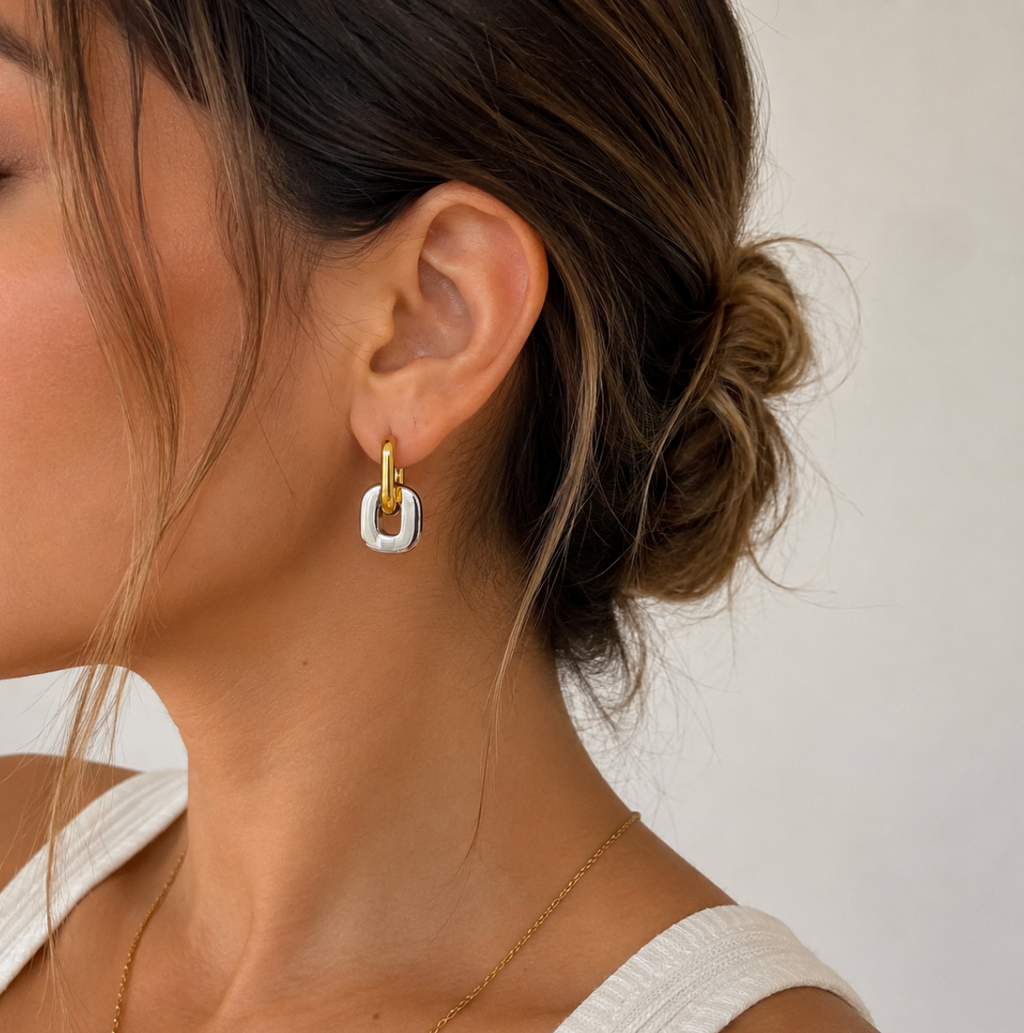 Mira Two-Tone Link Earrings