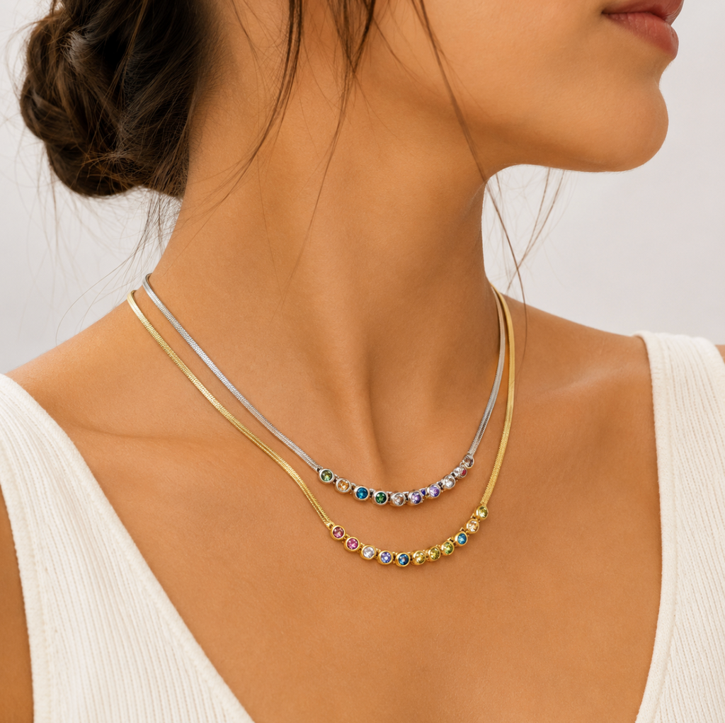 Nola Rainbow Zircon Necklace