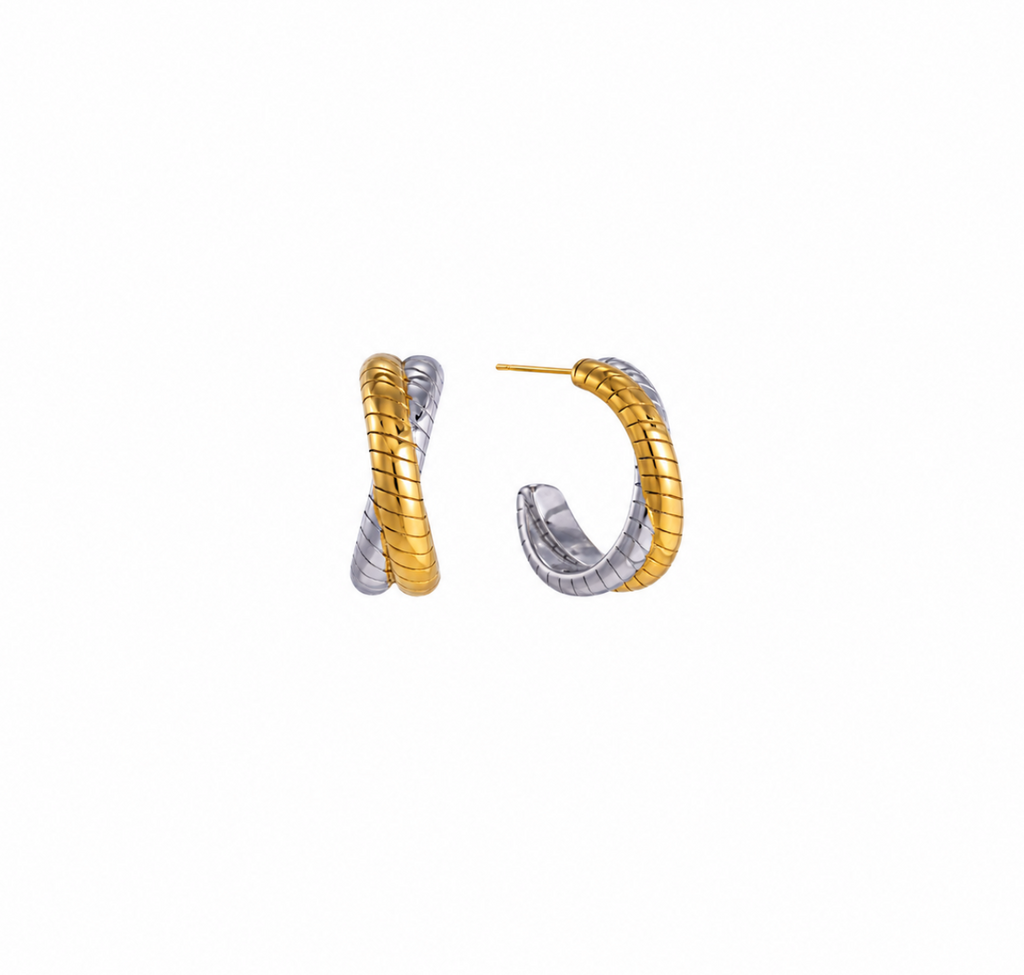 Nova Two-Tone Hoop Earrings