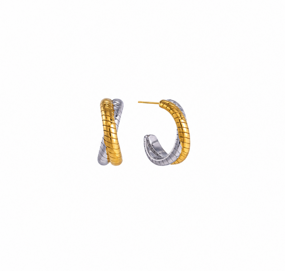 Nova Two-Tone Hoop Earrings