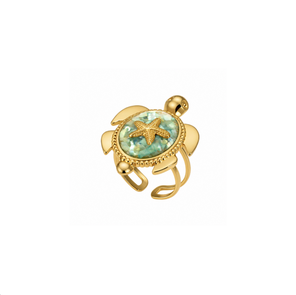 Marina Turtle Starfish Ring