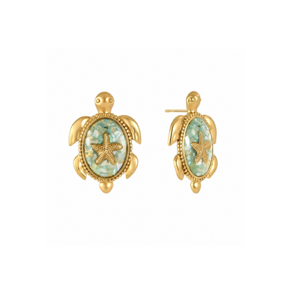 Marina Turtle Starfish Earrings