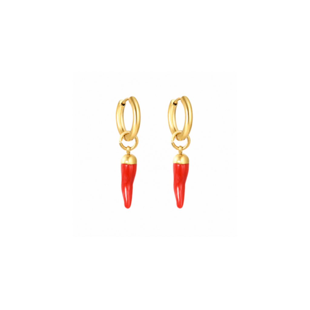 Picante Chili Pepper Hoop Earrings