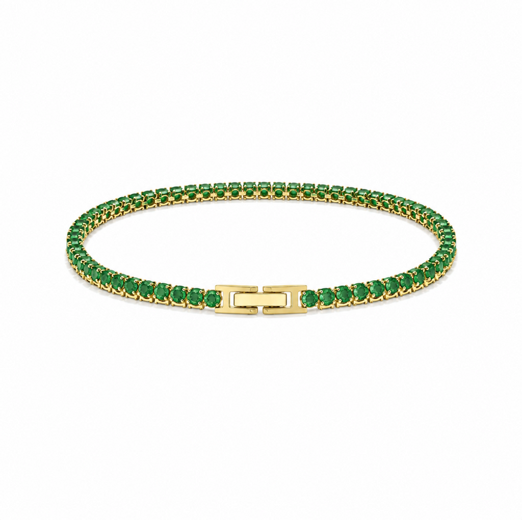 Esmeralda Green Zircon Tennis Bracelet