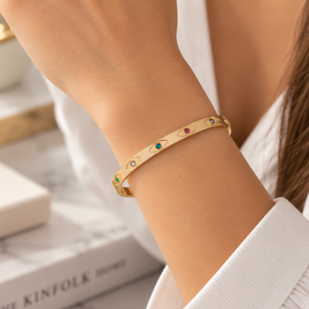 Nazar Color Zircon Bangle