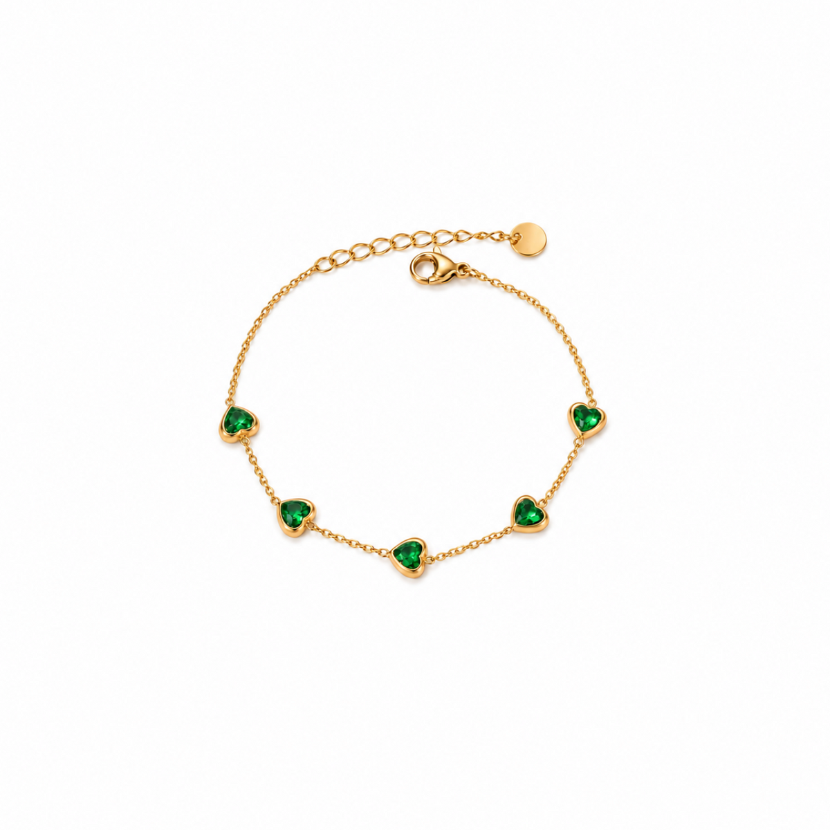 Emerald Heart Zircon Bracelet