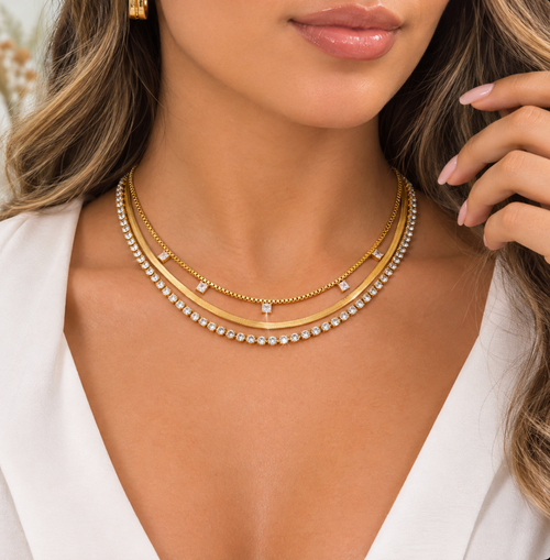 Amaris Layered Crystal Necklace