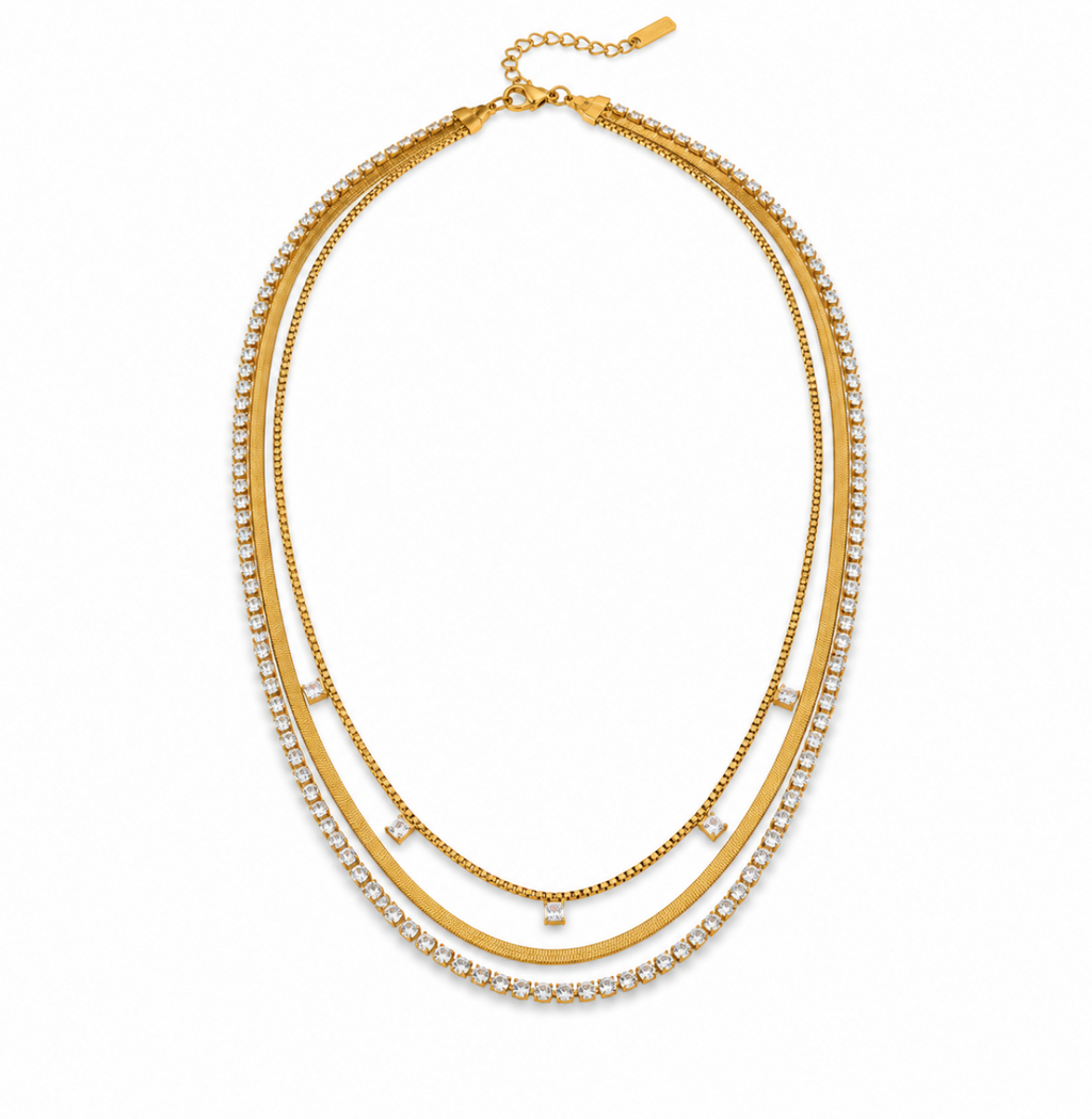 Amaris Layered Crystal Necklace