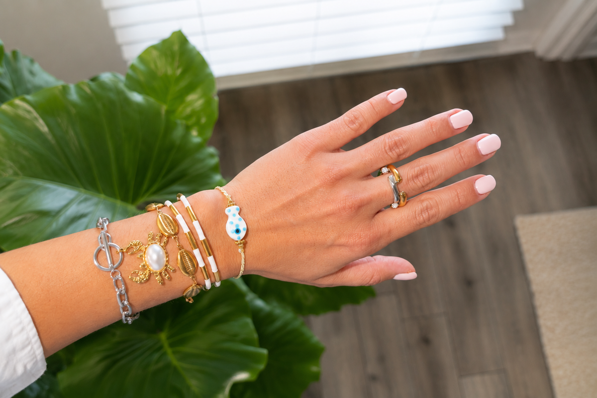 Ivory &amp; Gold Cuff Bracelet